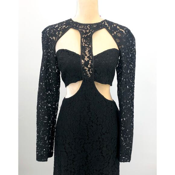 BARDOT Women's Cutout Lace Dress XL US 10 Black Long Sleeve NWT - Picture 6 of 15